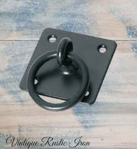 Barn Square Cabinet IRON  Ring pull 38m dia ring-square base