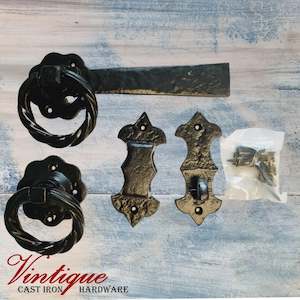 Cast Iron Gate Latch And Closures: Heavy Duty Cast Iron Gate latch set 187mm Long