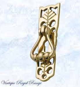Swing Handles: Regal 3 Ball Drop Ring Polished Brass Drawer handle