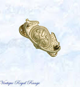 Regal Victorian Small Ornate swing Polished Brass Drawer handle