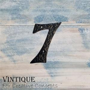 Cast Iron Street Numbers: Cast Iron house or letterbox number "7" 100mm