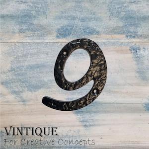 Cast Iron house or letterbox number "9" 100mm