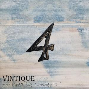 Cast Iron house or letterbox number "4" 100mm