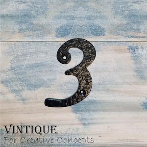 Cast Iron house or letterbox number "3" 100mm