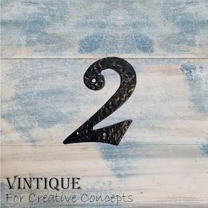 Cast Iron house or letterbox number "2" 100mm