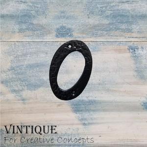 Cast Iron house or letterbox number "0" 100mm