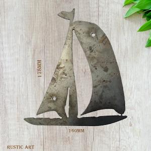 Rusted Metal: SAIL BOAT Rusty metal 178mm x 160mm