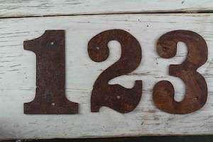 Rusty Letters And Numbers: 125mm Rusty Steel Street Numbers