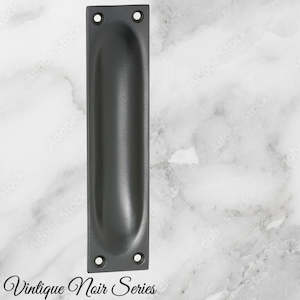 Classico Matt Black Flush Pull door handle 140mm x 32mm
