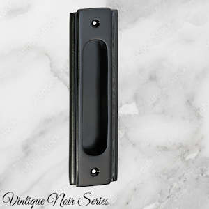 Art Deco Matt Black Flush Pull door handle  150mm x 43mm