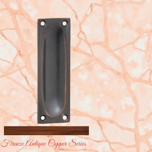 Antique Gold Old Gold Or Worn Brass: Classico Antiqued Copper Flush Pull door handle 88mm x 28mm