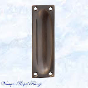 Classico Antiqued Brass Flush Pull door handle 88mm x 28mm