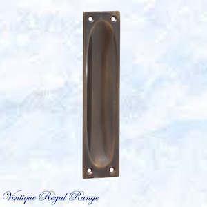 Classico Antiqued Brass Flush Pull door handle 140mm x 32mm