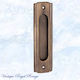 Art Deco Antiqued Brass Flush Pull door handle  150mm x 43mm