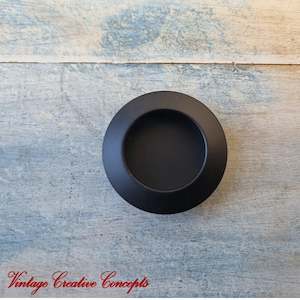 Vintique Round Stainless steel finger Flush Pull handle 41mm dia BLACK