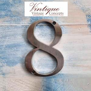 100mm Anodised alloy silver Number "8" (Eight)