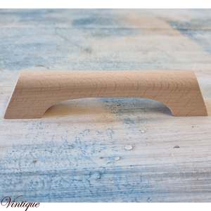 Vintage Wood: Unfinished Beach cupboard wooden handle 120mm long