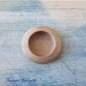Vintage Wood: Concealed Cavity Round wooden door Handle 43mm dia