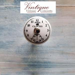 White Ceramic furniture Knob Numbers Clock stopwatch Paris 35mm Dia