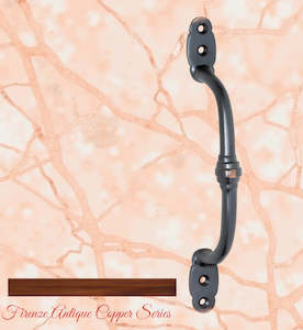Antiqued Copper Victorian Offset Rnged Door handle 180mm long