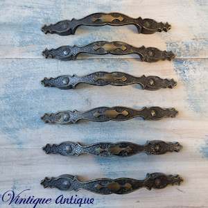 preloved Antique pull drawer handle 137mm long (set of 6) recycled