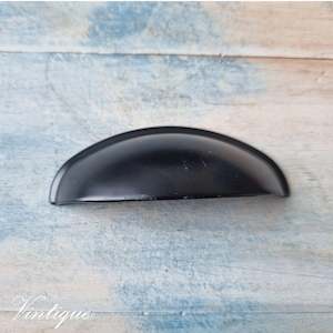 Vintage Cup Furniture Handles: ROMA Stylish Cup Drawer handle 80mm BLACK