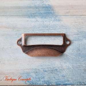 Card / Label holder drawer handle pull 70mm x 28mm Bronze