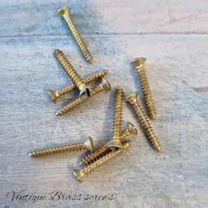 Domed slot head Solid Brass wood screws 25mm 6 gauge