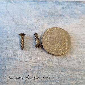 Antique Solid Brass flat head wood screws 1/2''(12.7mm) 4 gauge (pkt10)