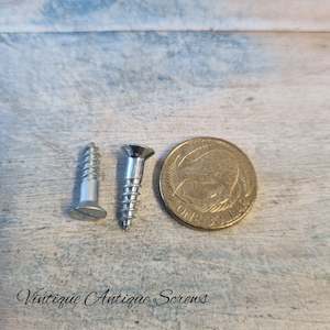 Screws Nails Wall Plugs Etc: Antique Chrome plated Zinc wood screws 3/4''(19.05mm) 8 gauge (pkt20)