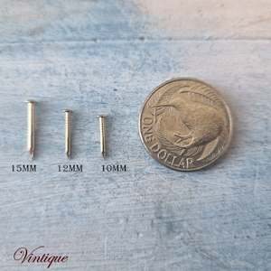 Brass Jewelry Box hardware Pins 10, 12 & 15mm (pkt 20)