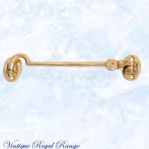 Locks Bolts And Latches: Polished Brass Cabin Hook 170mm Long (150mm Hook)