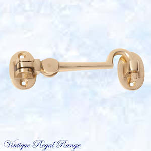 Locks Bolts And Latches: Polished Brass Cabin Hook 150mm Long (100mm Hook)