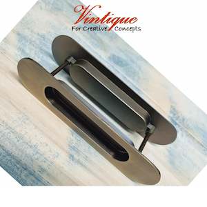 Milano Flush Pull door handle double sided Pewter 147mm x 39mm