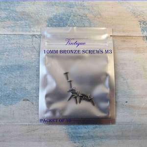 Furniture Hardware Assorted Items: Anodised Bronze wood screws 10mm (packet of 10)