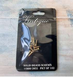 Solid Brass wood screws 10mm (packet of 10) M3