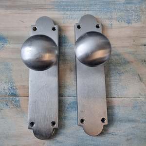 recycled satin chrome door knobs (pair) 200mm long