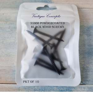 Vintage Hardware Miscelanious: Black M3 Screws 35mm long (pkt of 10)