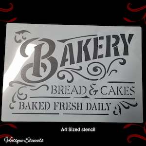 Bakery paint furniture stencil A4