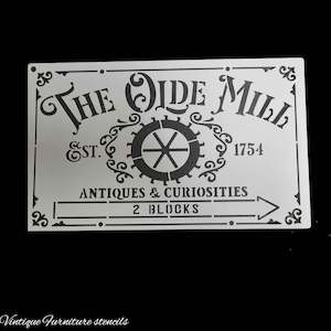New Collection: Country themed furniture paint stencil-OLDE MILL 250mm x 150mm