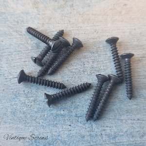 Screws Nails Wall Plugs Etc: Domed slot head Solid Antiqued Brass wood screws 19mm 5 gauge