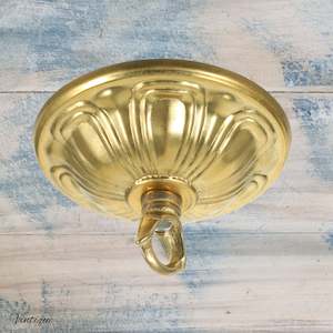 Vintage Coat Hooks: Mansion ornate Gold Ceiling Rose Hook- for hanging lights, planters etc