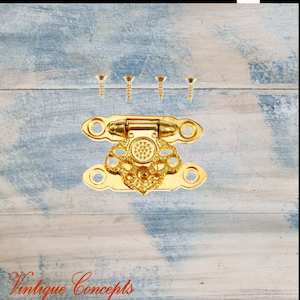 Victorias Vintage Jewelry Box Latch Lock 37mm x 25mm-Gold