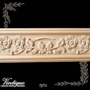 Regal Flower Wooden Moulding Trim 80mm - Vine Design