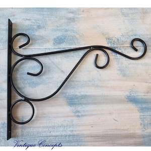 Wire Black Garden Planter hanger hook 250mm long