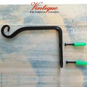 Heavy Duty Garden Planter Hook 145mm Long - Black Garden Planter Hanger