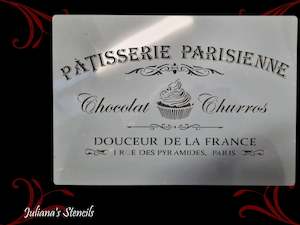 Patisserie Parisienne furniture French painting stencil (A4 Size)