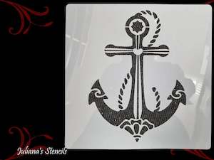 Nautical Anchor with Ring & heart Furniture & wall Paint Stencil 305 x 305mm