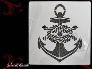 Nautical Anchors with Rope Knot Furniture & wall Paint Stencil 305 x 305mm