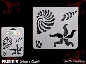 Childrens Themed Wall Furniture Painting Stencils: Seashell assortment furniture paint stencil 127mm x 180mm